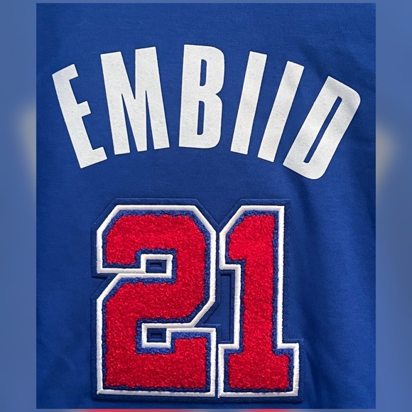 Men's Philadelphia 76ers Joel Embiid Pro Standard Royal Player  Hoodie -Size S - Picture 3 of 16